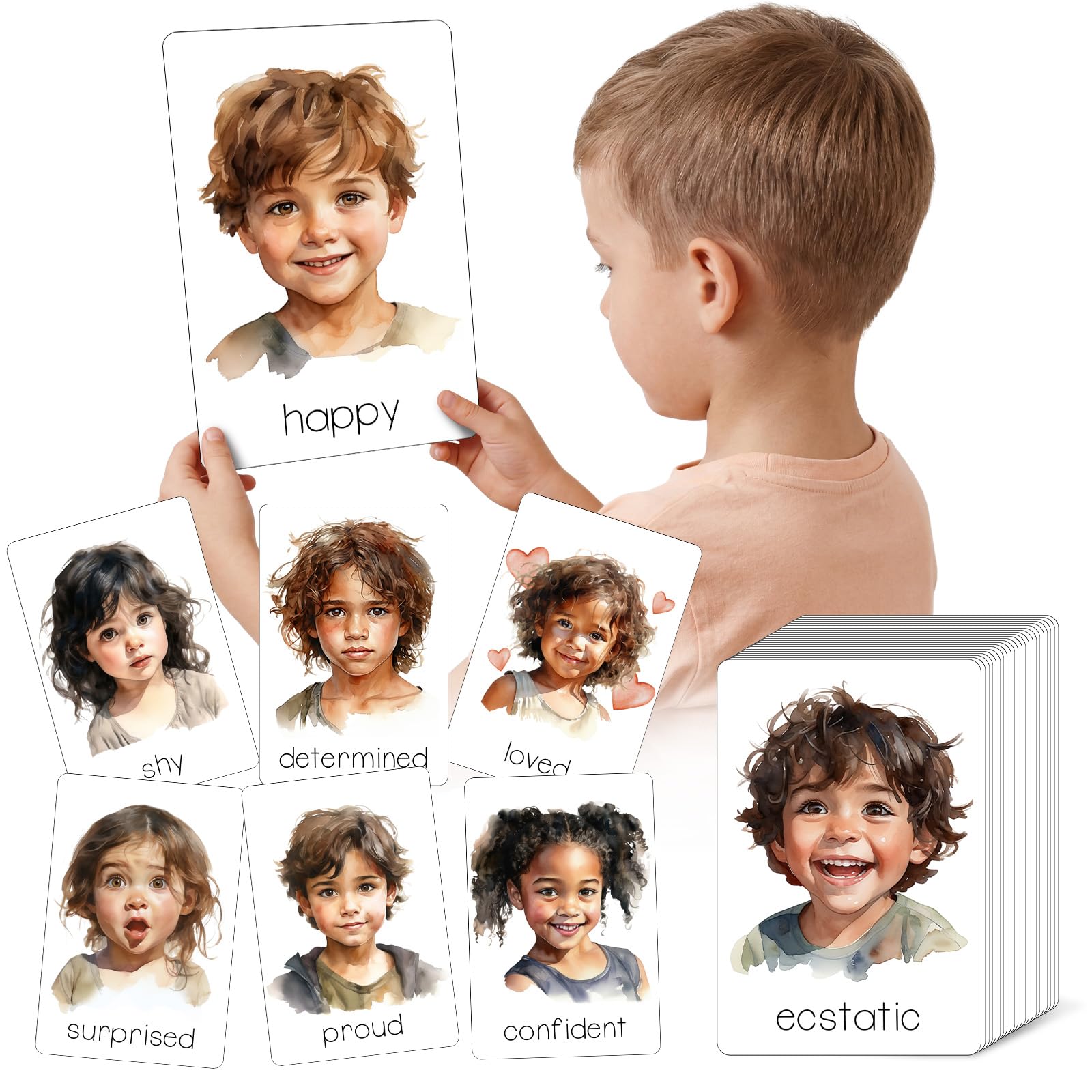 Foilswirl 29-Piece Oversized Emotions Flash Cards