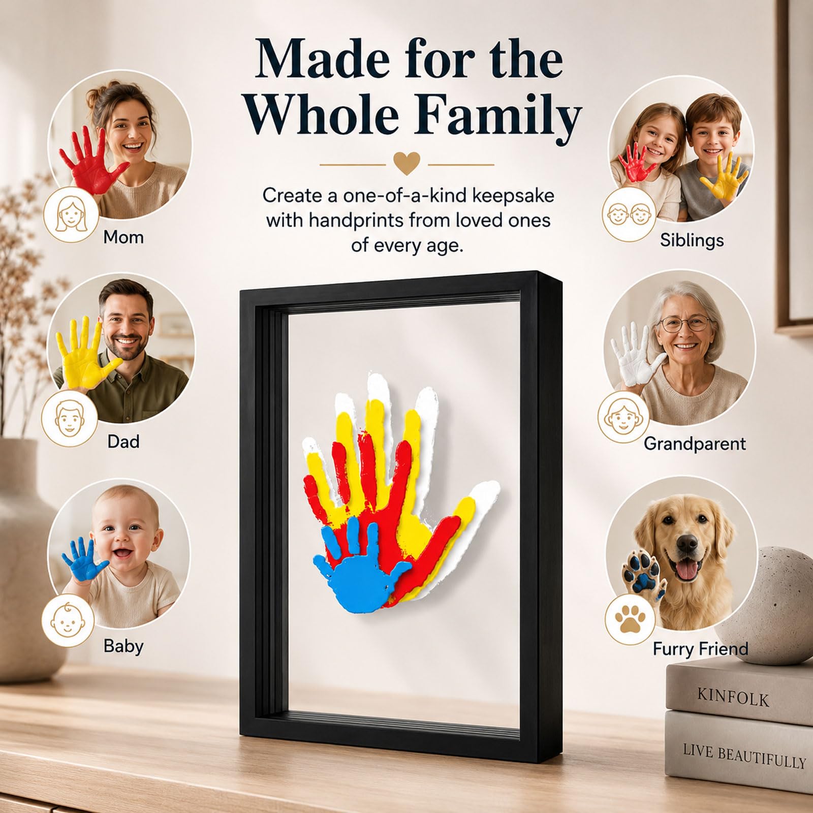Pvixou Family Handprint Keepsake Kit for Kids and Parents