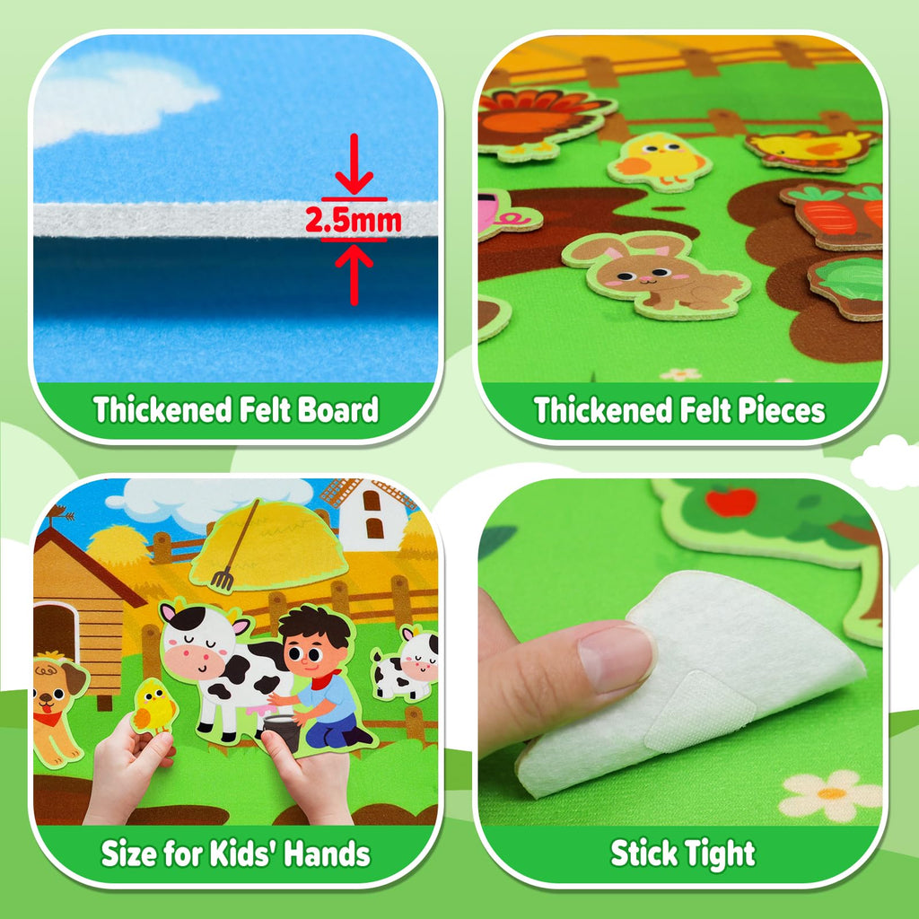 Dr. Rapeti 41-Piece Farm Animals Felt Story Board Set