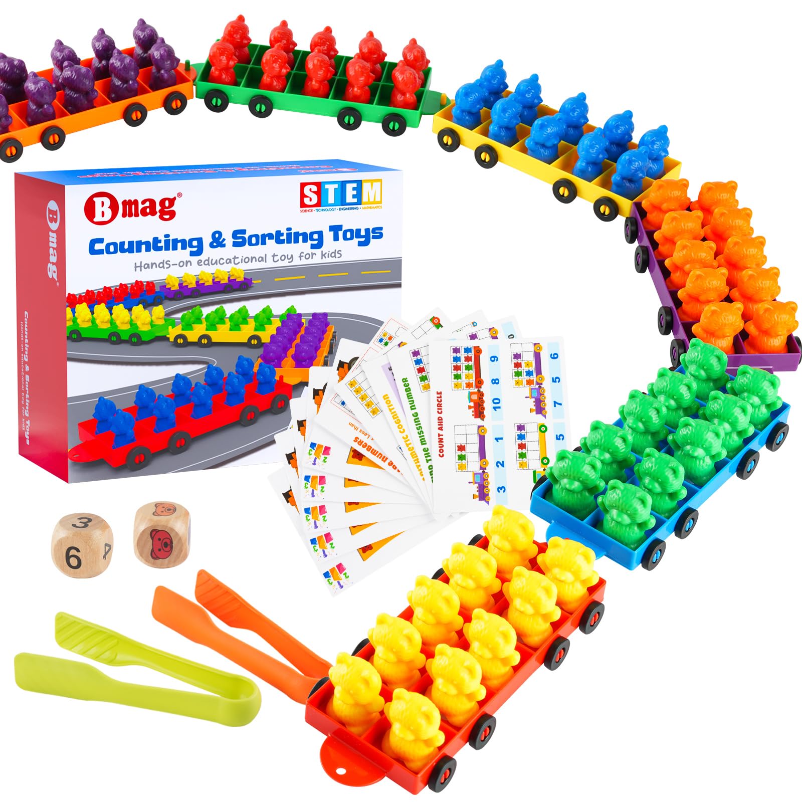 BMAG Counting Bears, Number Color Recognition STEM Educational Toy for Toddler