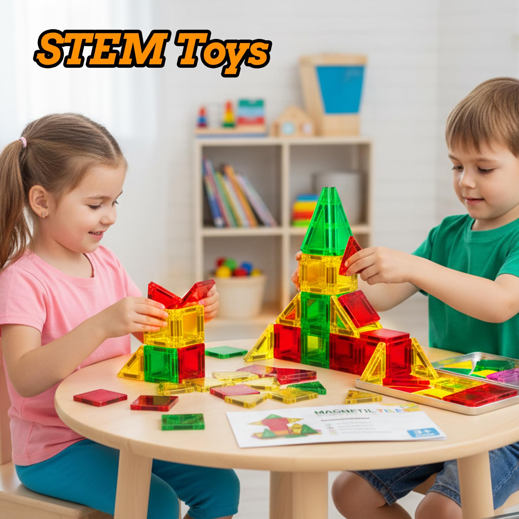 SKTMYY Mini Magnetic Travel Tiles with Storage Tin for Kids