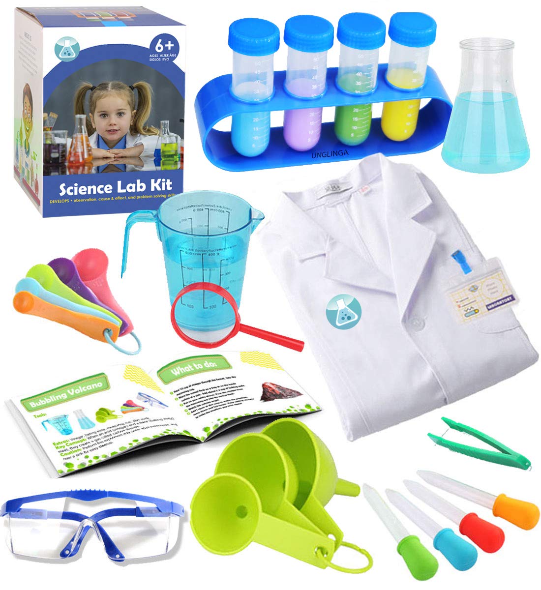 UNGLINGA 210-Experiment Science Kit with Lab Coat