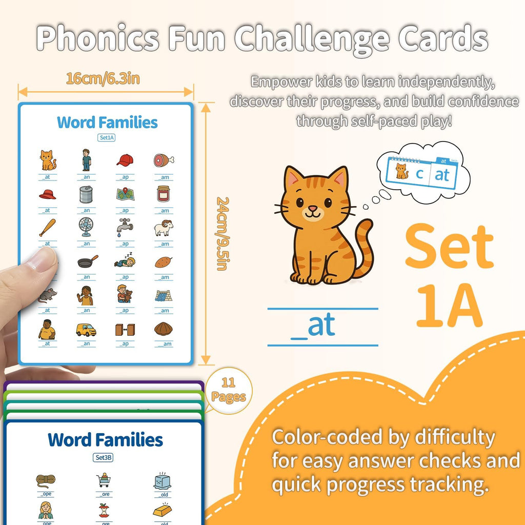 Sinoome Phonics Flip Book & Word Family Build Book Set