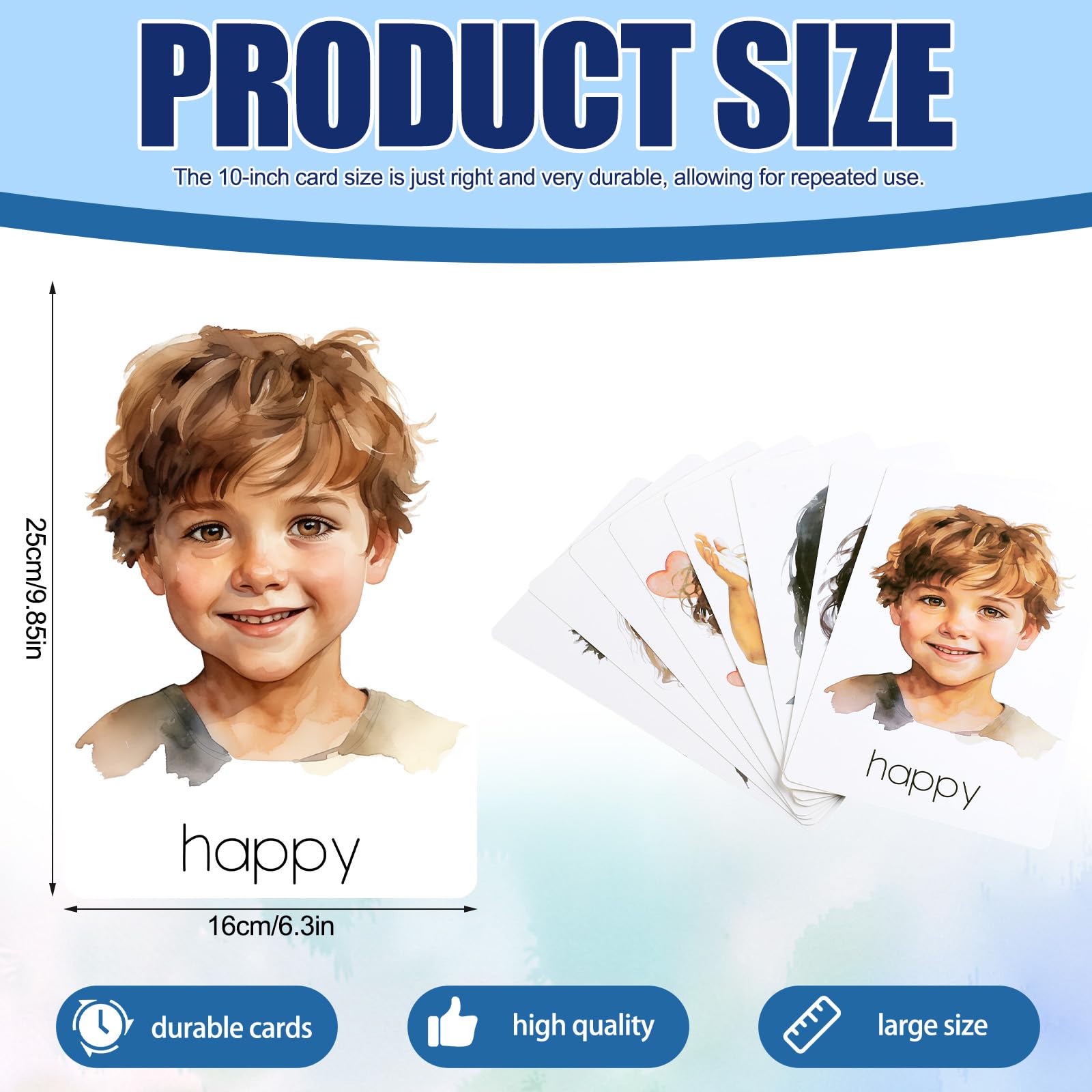 Foilswirl 29-Piece Oversized Emotions Flash Cards