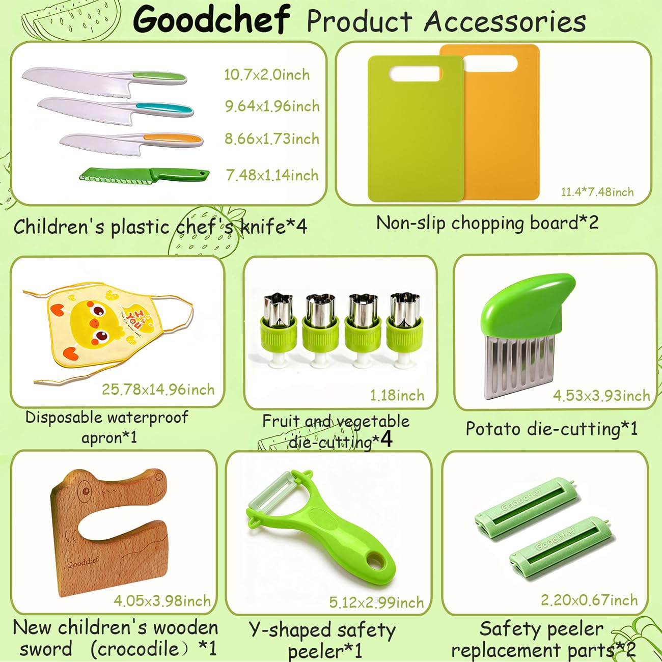 16-Piece Montessori Toddler Knife and Cooking Tool Set