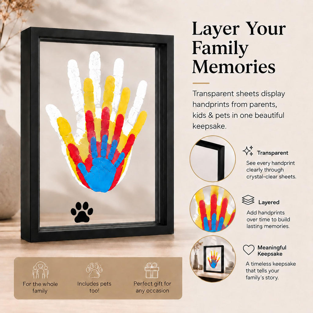 Pvixou Family Handprint Keepsake Kit for Kids and Parents