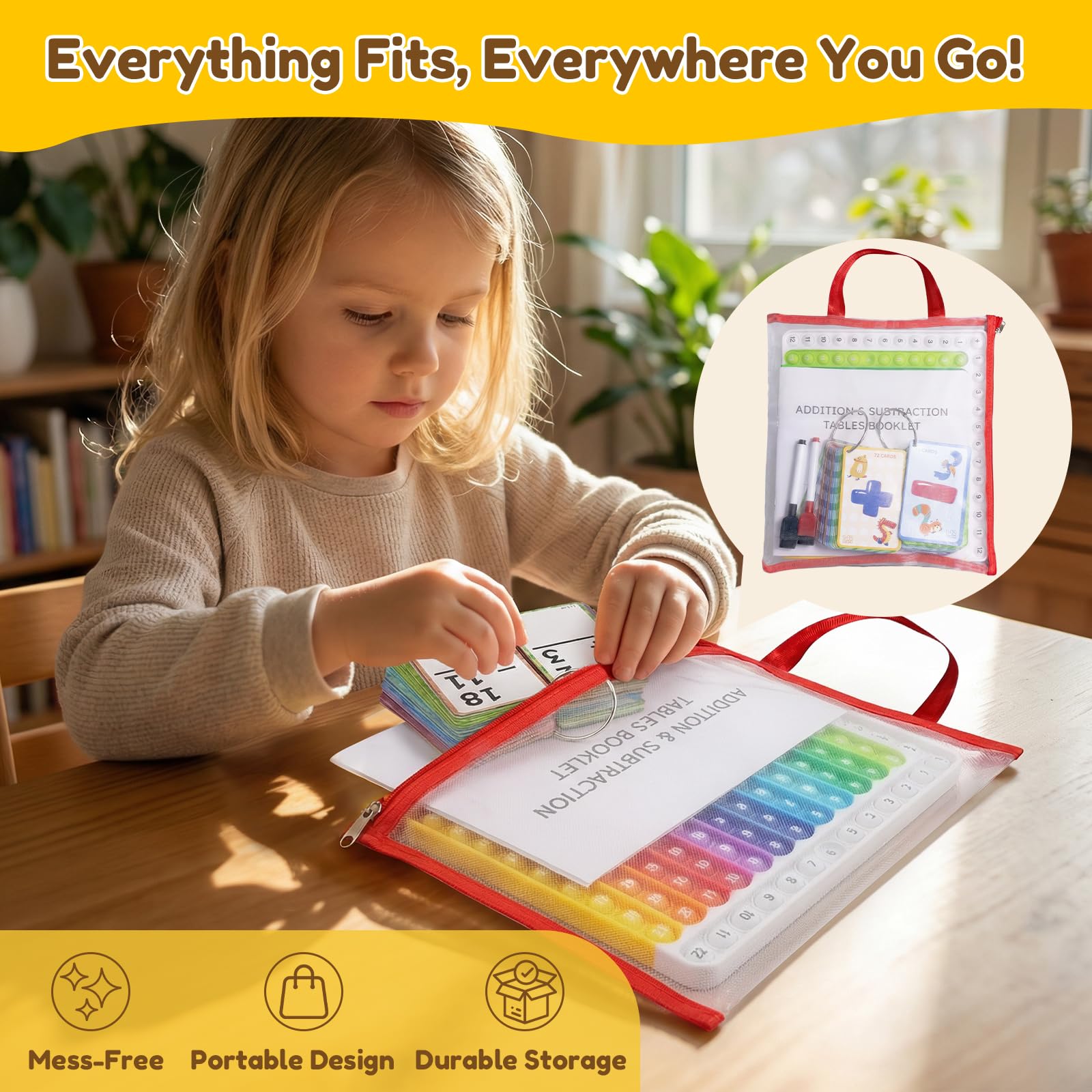 JoyCat Flash Cards for Kids Ages 4-8, Math Flash Cards & Pop Fidget Chart