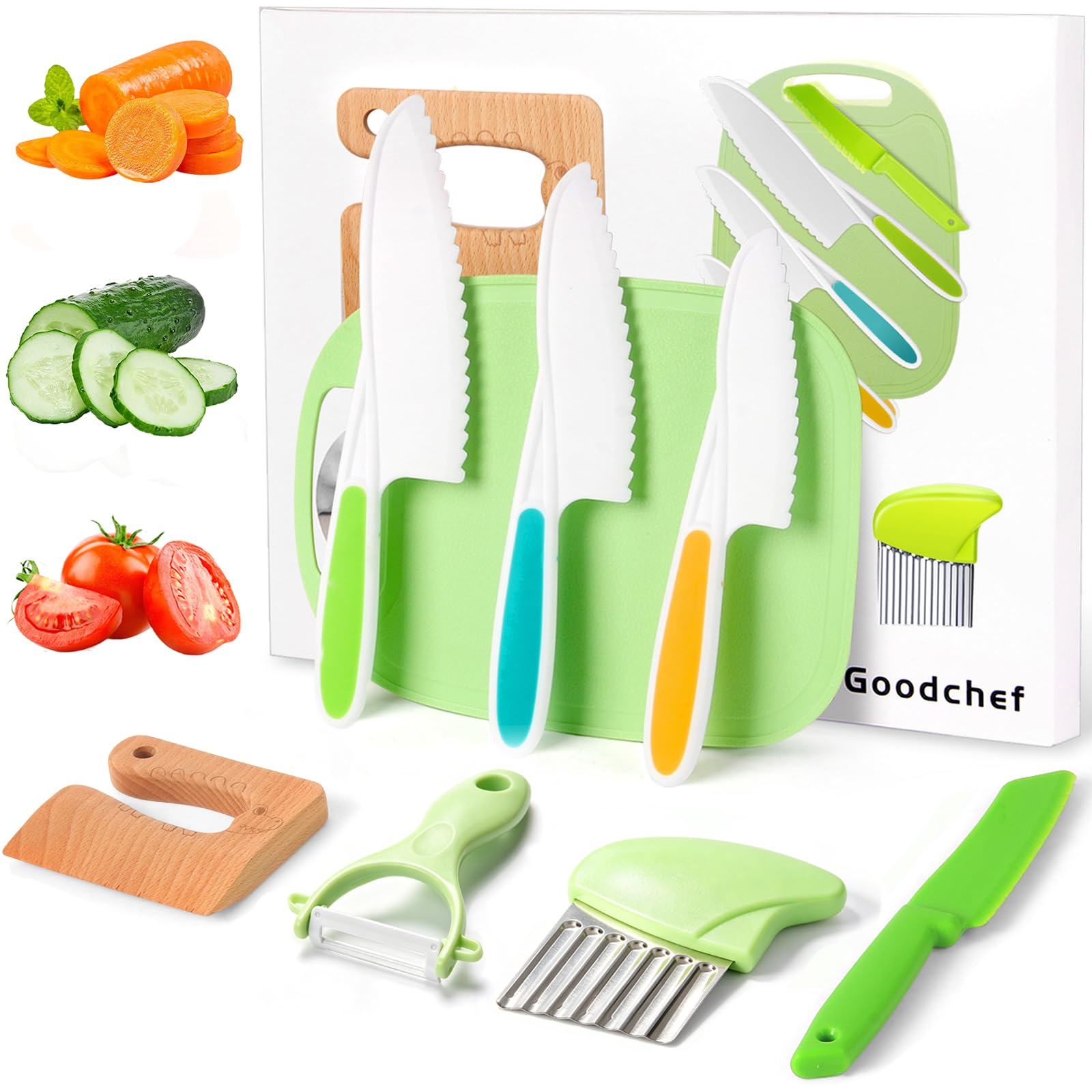 16-Piece Montessori Toddler Knife and Cooking Tool Set