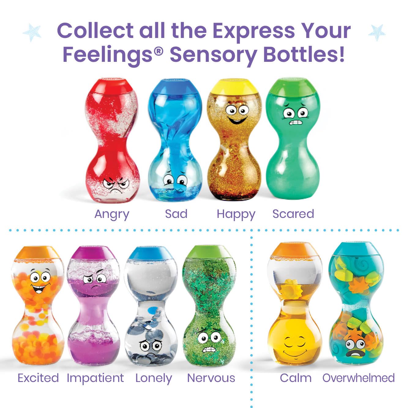 hand2mind Opposite Emotions Sensory Bottles Set