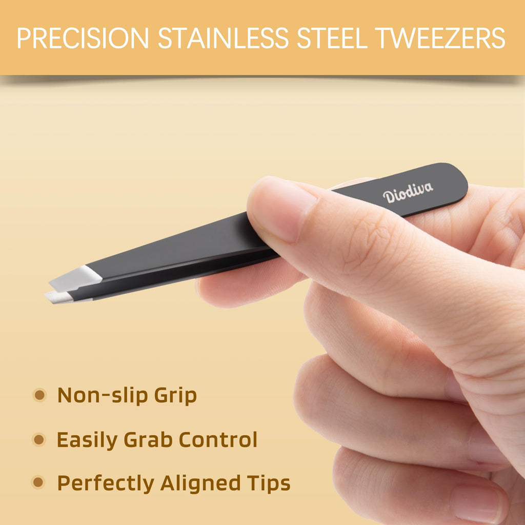 Precision Stainless Steel Tweezer Set with Travel Case