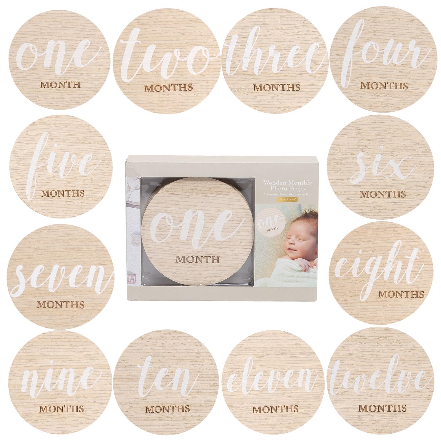 Kate & Milo Baby Monthly Milestone Photo Prop Discs