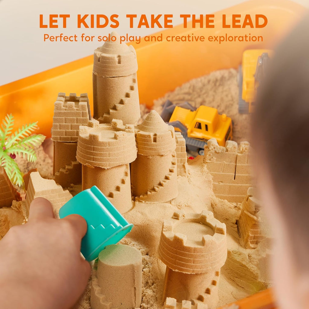 Klever Kits Glow-in-the-Dark Sensory Sand Bin for Toddlers