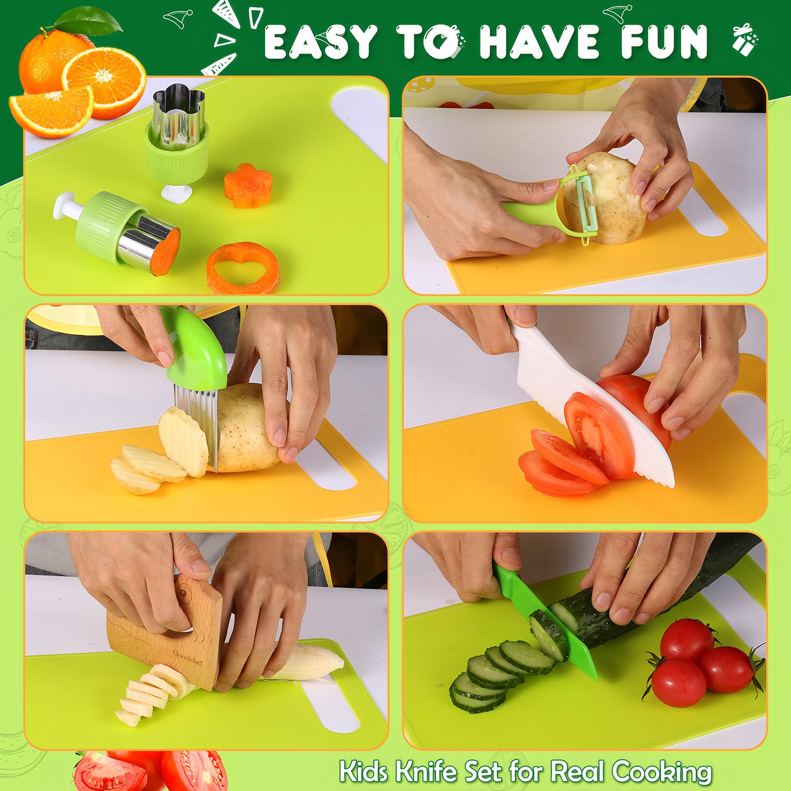 16-Piece Montessori Toddler Knife and Cooking Tool Set