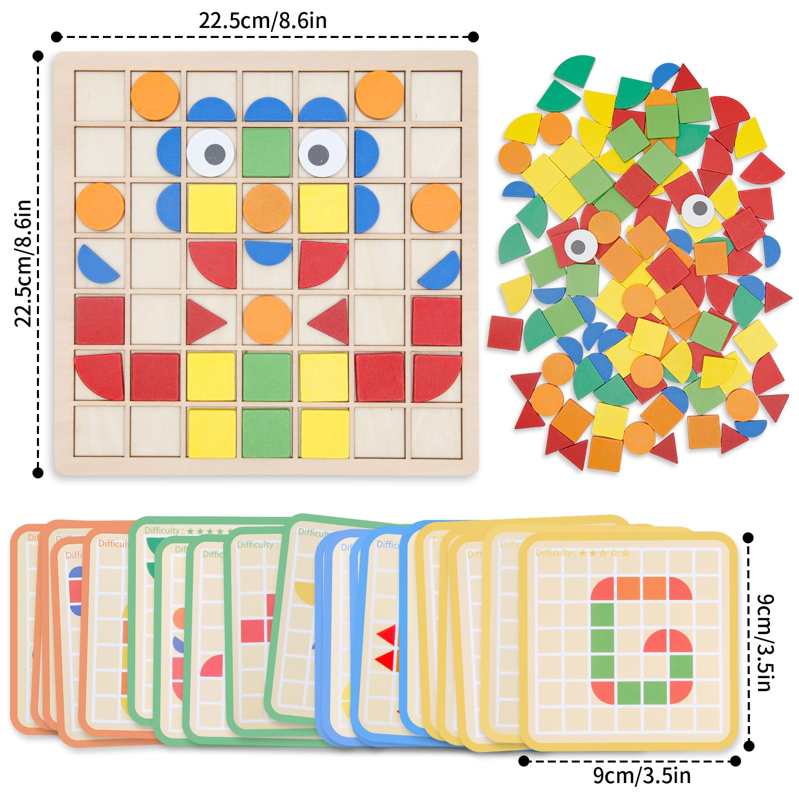 Zycolo 120-Piece Montessori Tangram Puzzle Set for Kids
