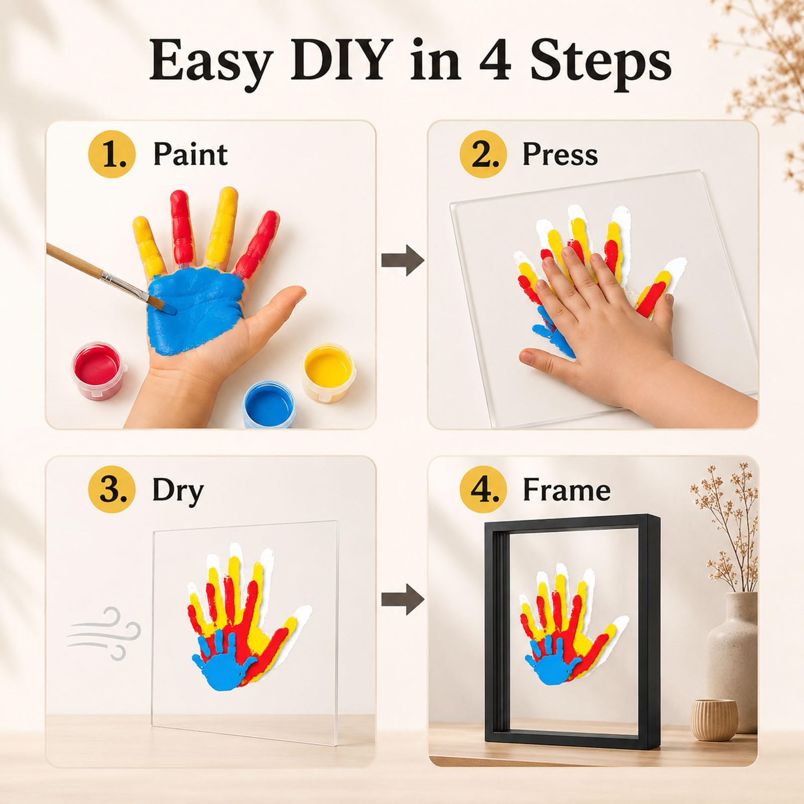 Pvixou Family Handprint Keepsake Kit for Kids and Parents