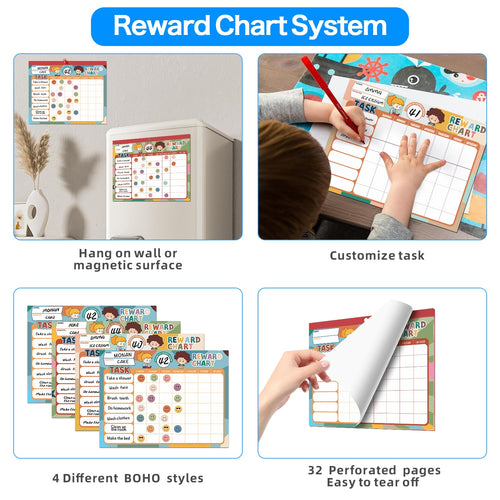 32-Piece Chore Chart and Behavior Reward System for Kids