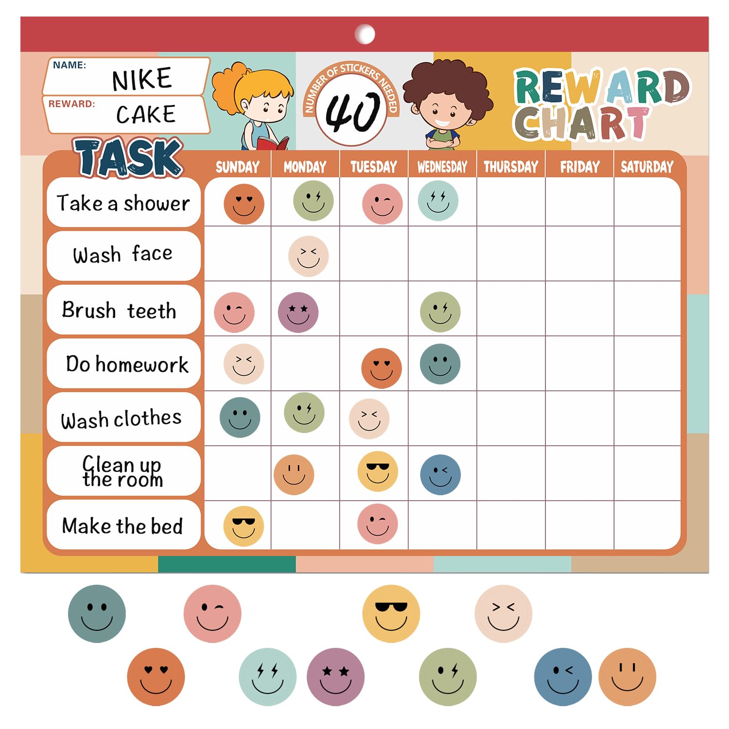 32-Piece Chore Chart and Behavior Reward System for Kids