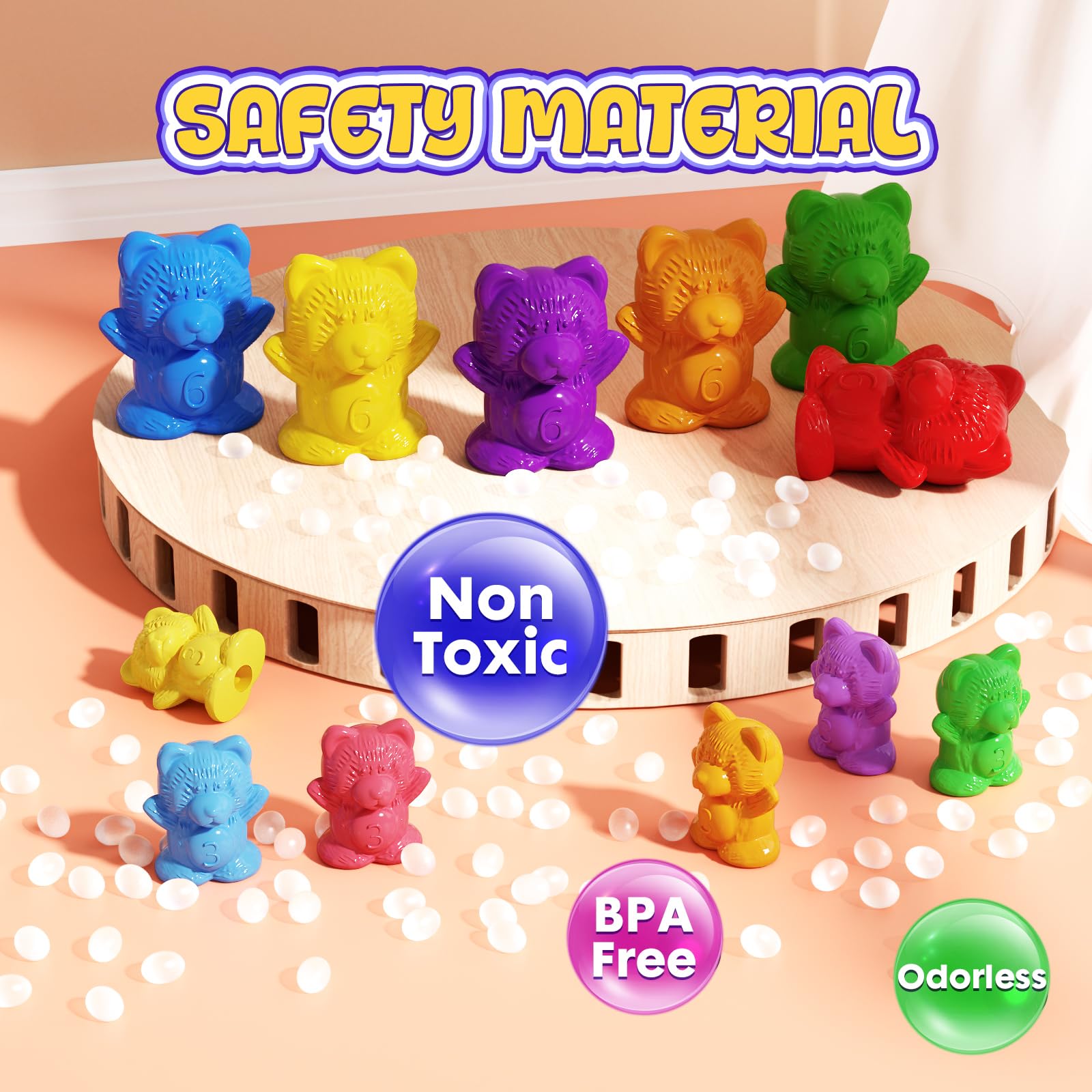 BMAG Counting Bears, Number Color Recognition STEM Educational Toy for Toddler