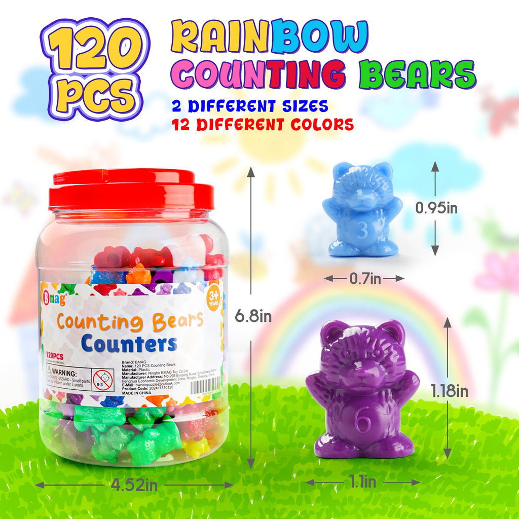BMAG Counting Bears, Number Color Recognition STEM Educational Toy for Toddler