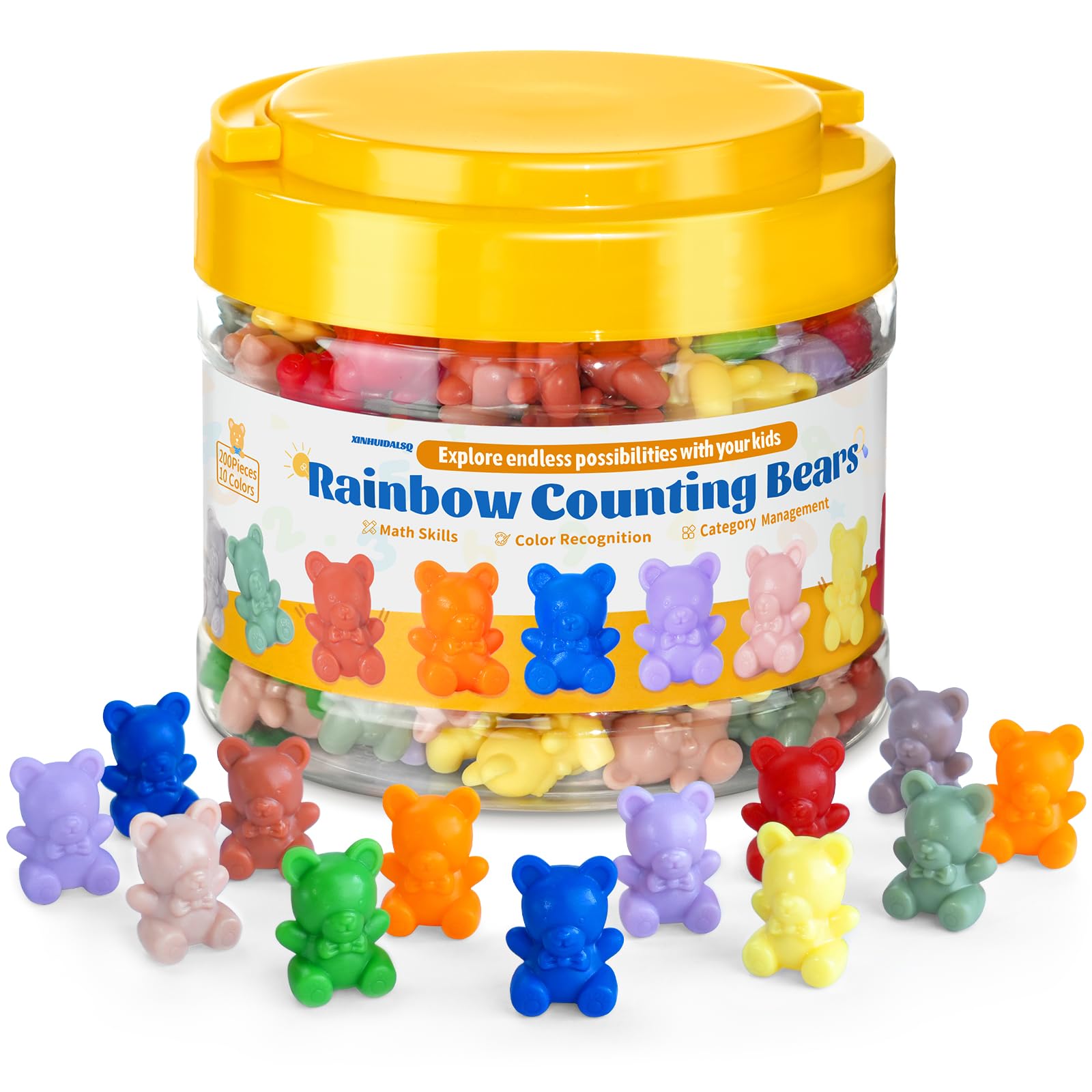 XINHUIDALSQ Rainbow Counting Bears Set