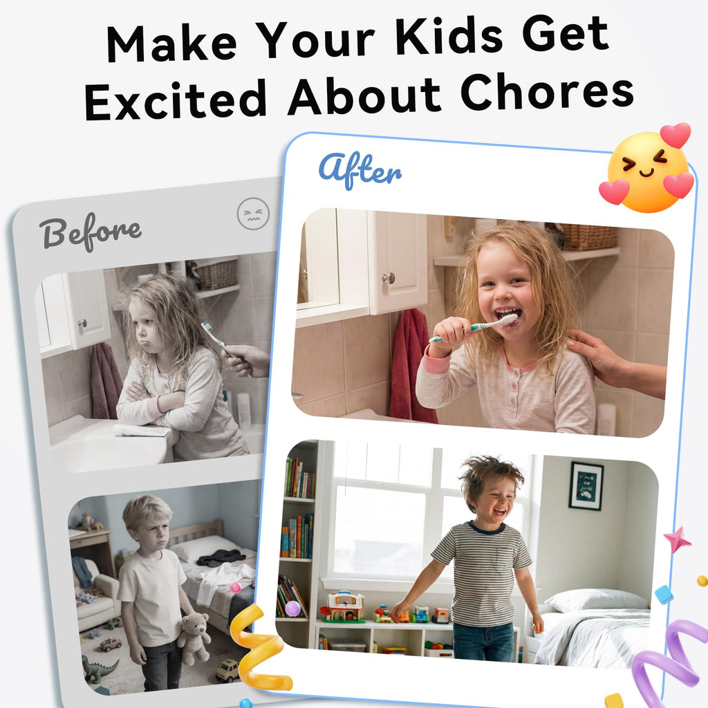 Large Magnetic Chore Chart for Kids with Writing Space