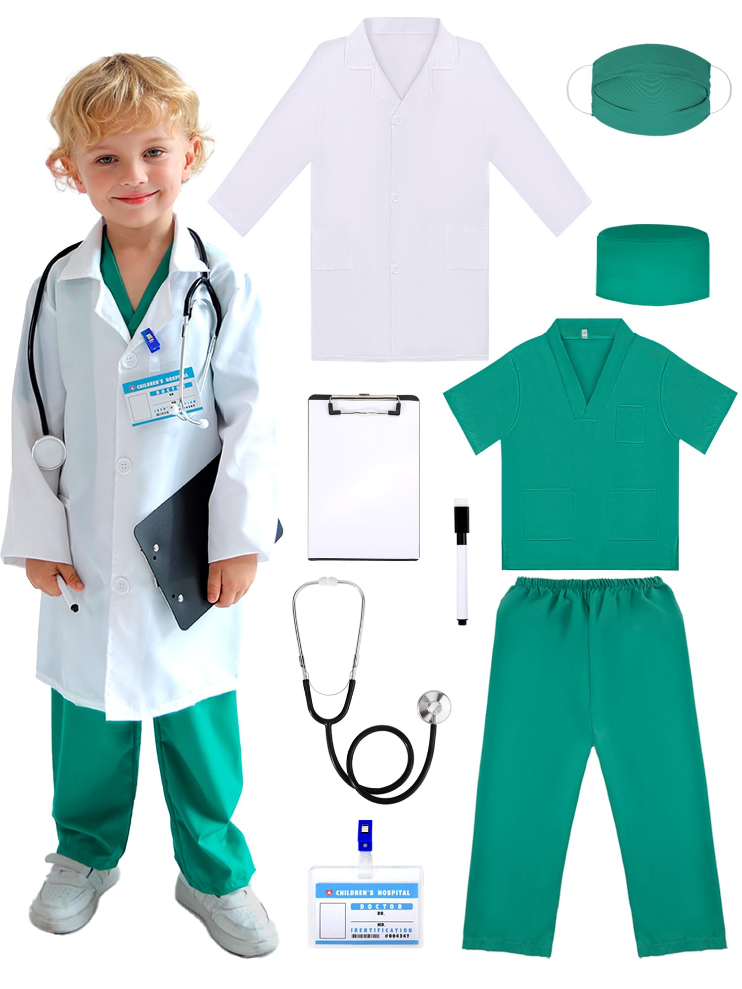 Liberry Kids Doctor Costume with Real Stethoscope