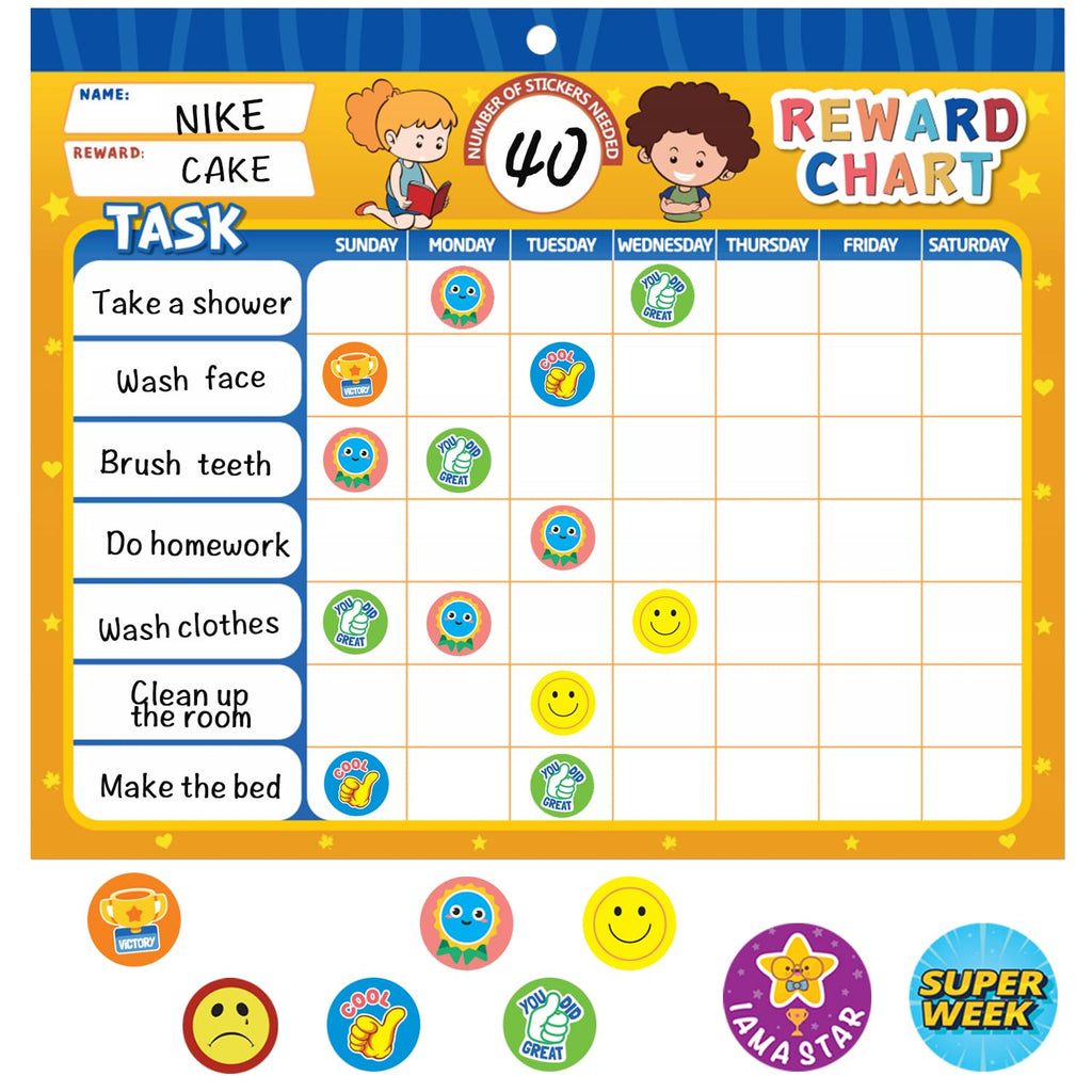 32-Piece Chore Chart and Behavior Reward System for Kids