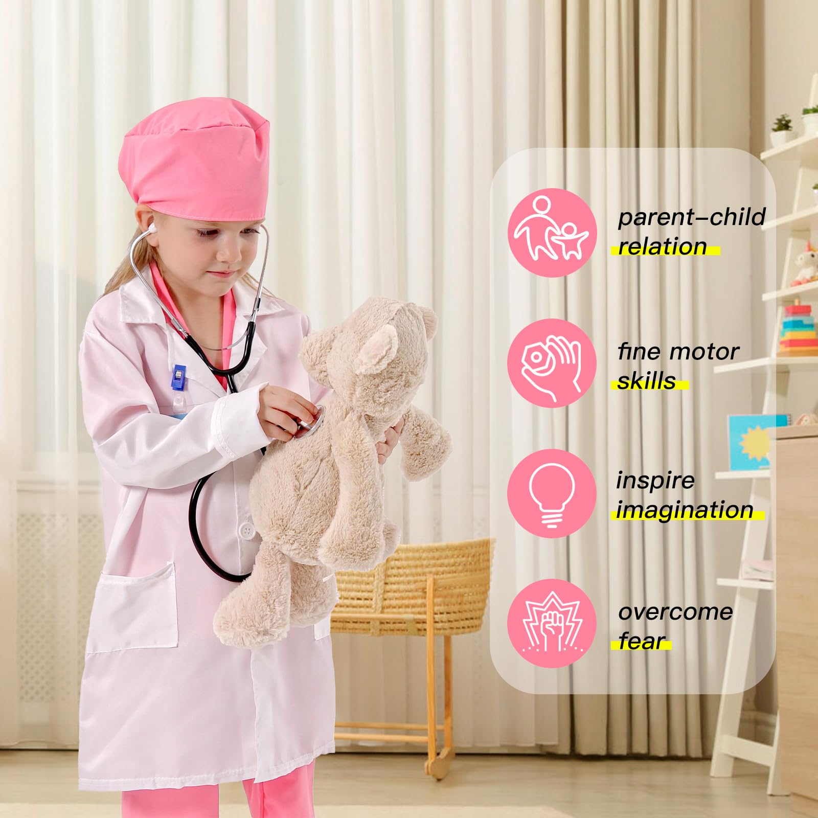 Liberry Kids Doctor Costume with Real Stethoscope