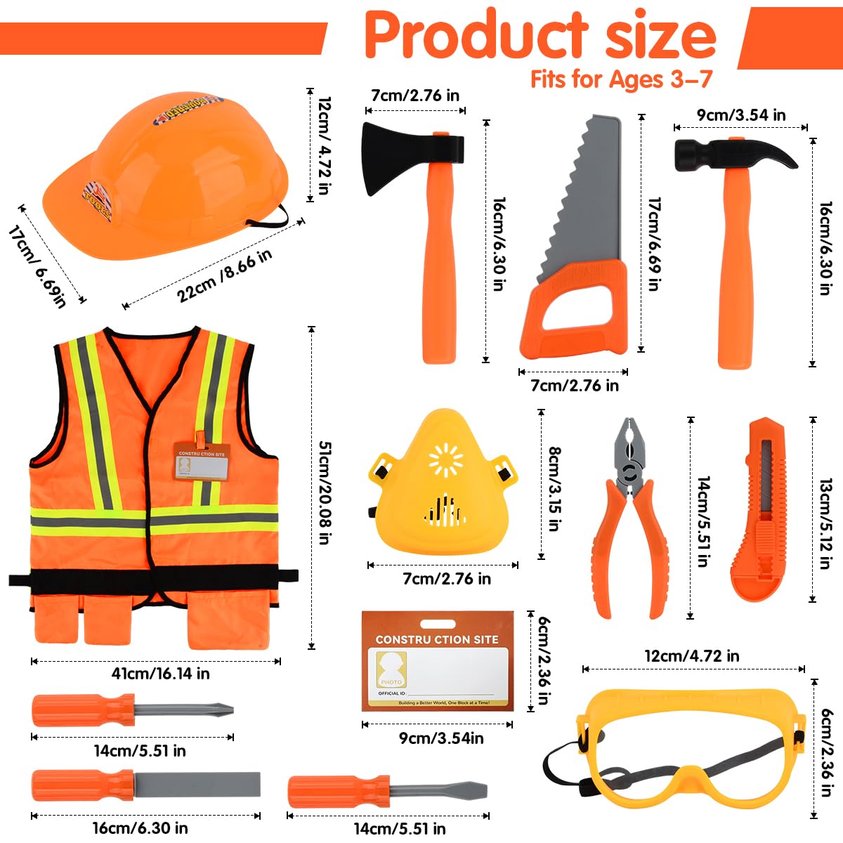 Kids Role Play Costume Dress-Up Set for Pretend Play