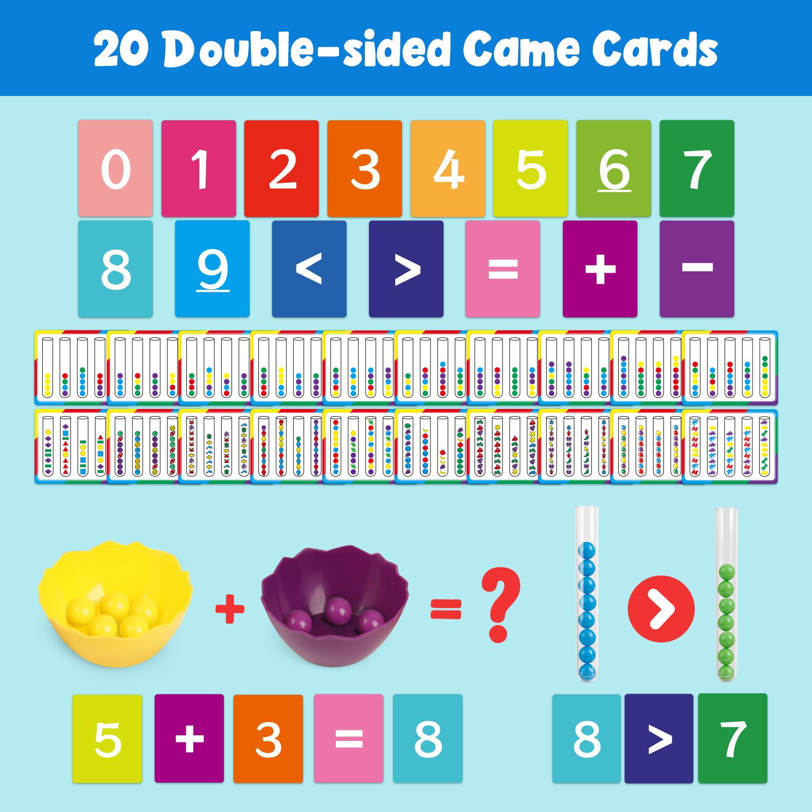 Aizweb Montessori Counting and Color Sorting Toy Set