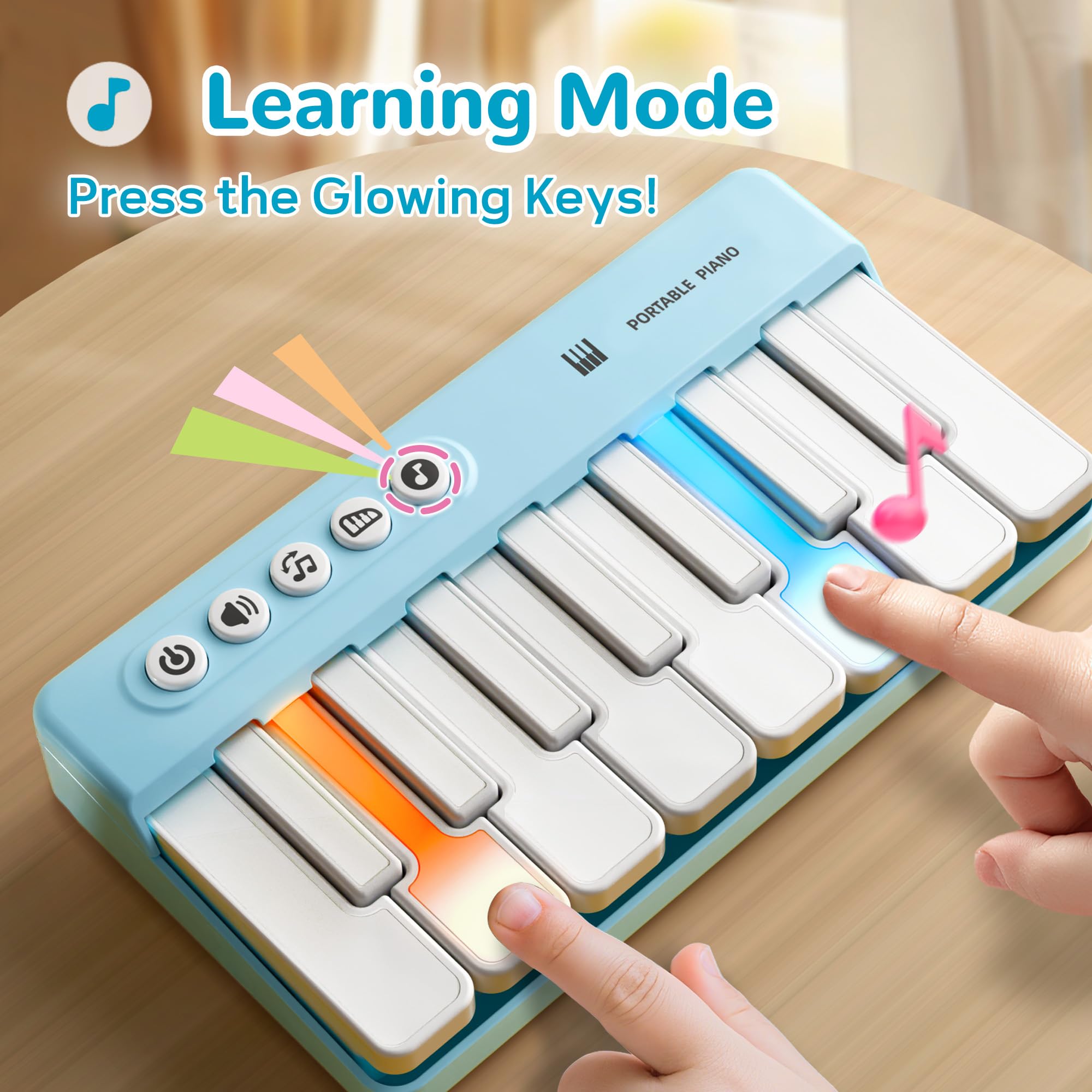 iPlay, iLearn Mini Piano Keyboard with Rainbow Lights