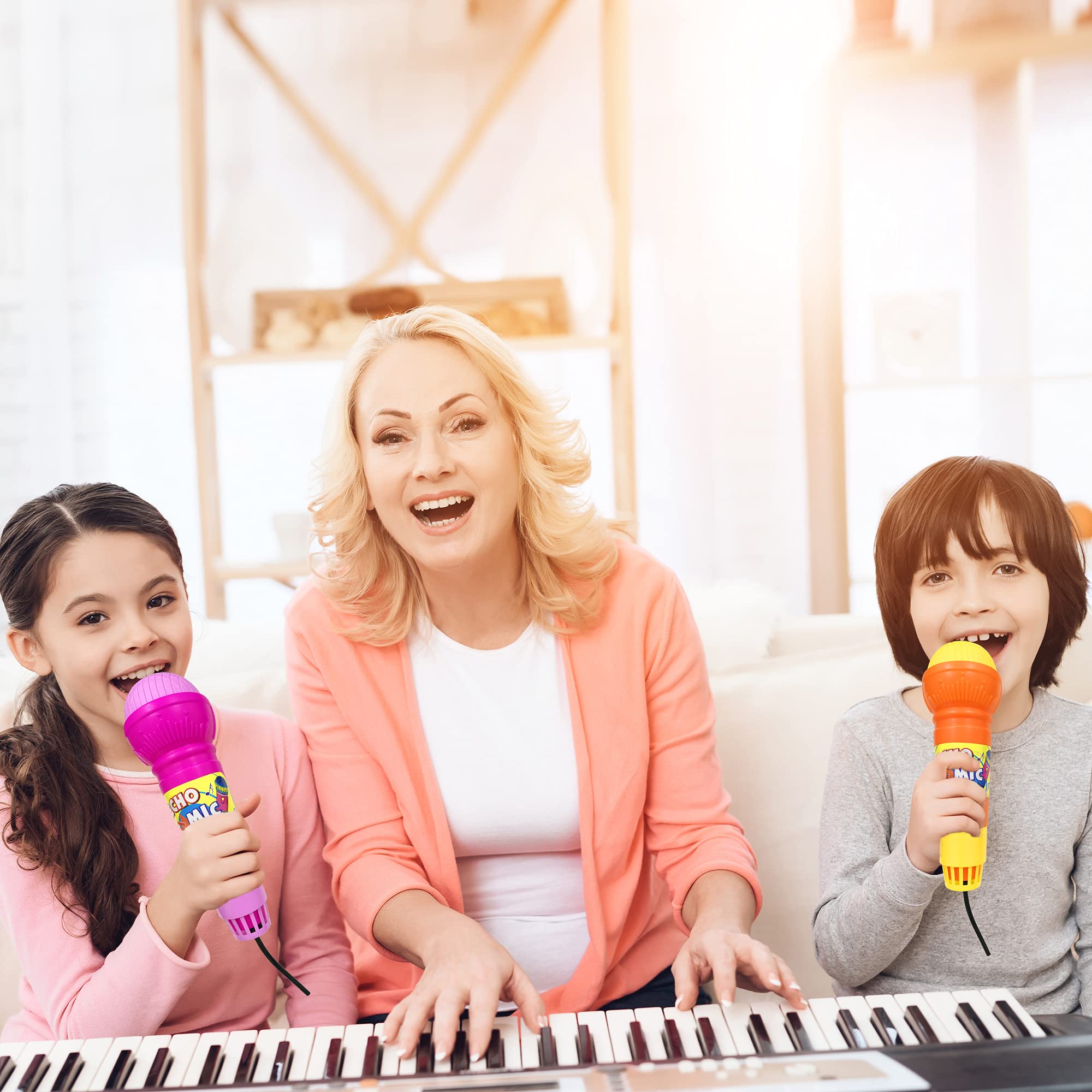PPXMEEUDC 8-Piece Kids Karaoke Microphone Set