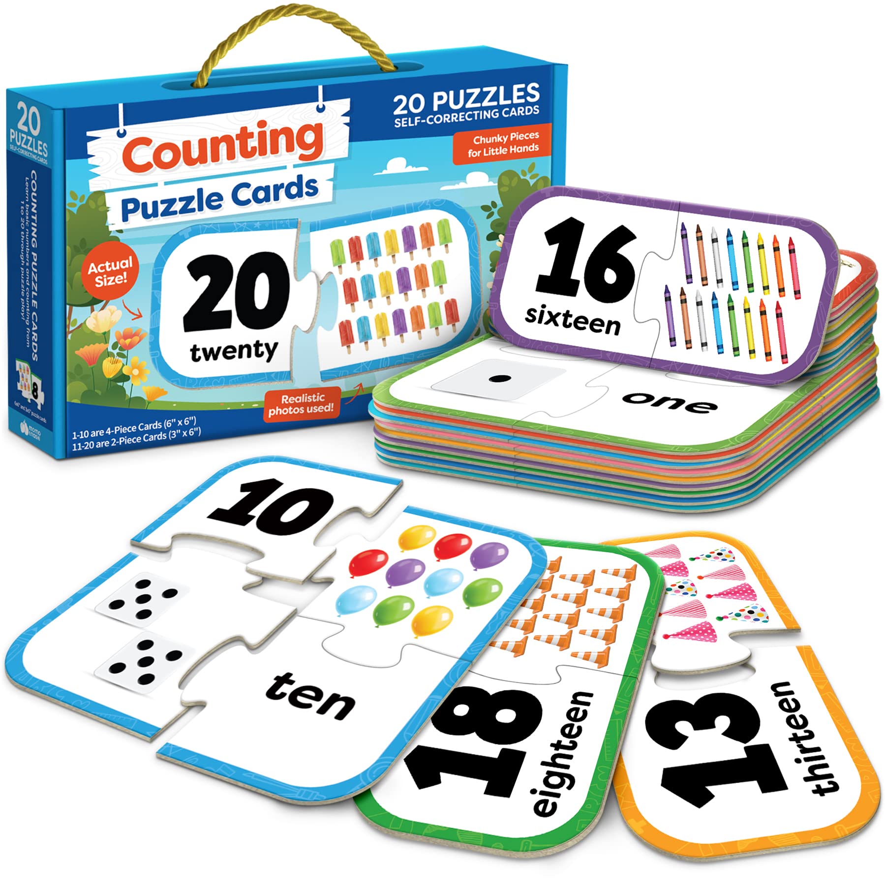 Alphabet Puzzle Games for Kindergarten - Counting puzzle for Kindergarten. 26 Pairs Self-Correcting ABC Puzzle Alphabet Matching Game - ABC Learning for Toddlers - Sturdy Alphabet Learning Toys Learning Letters Matching Game