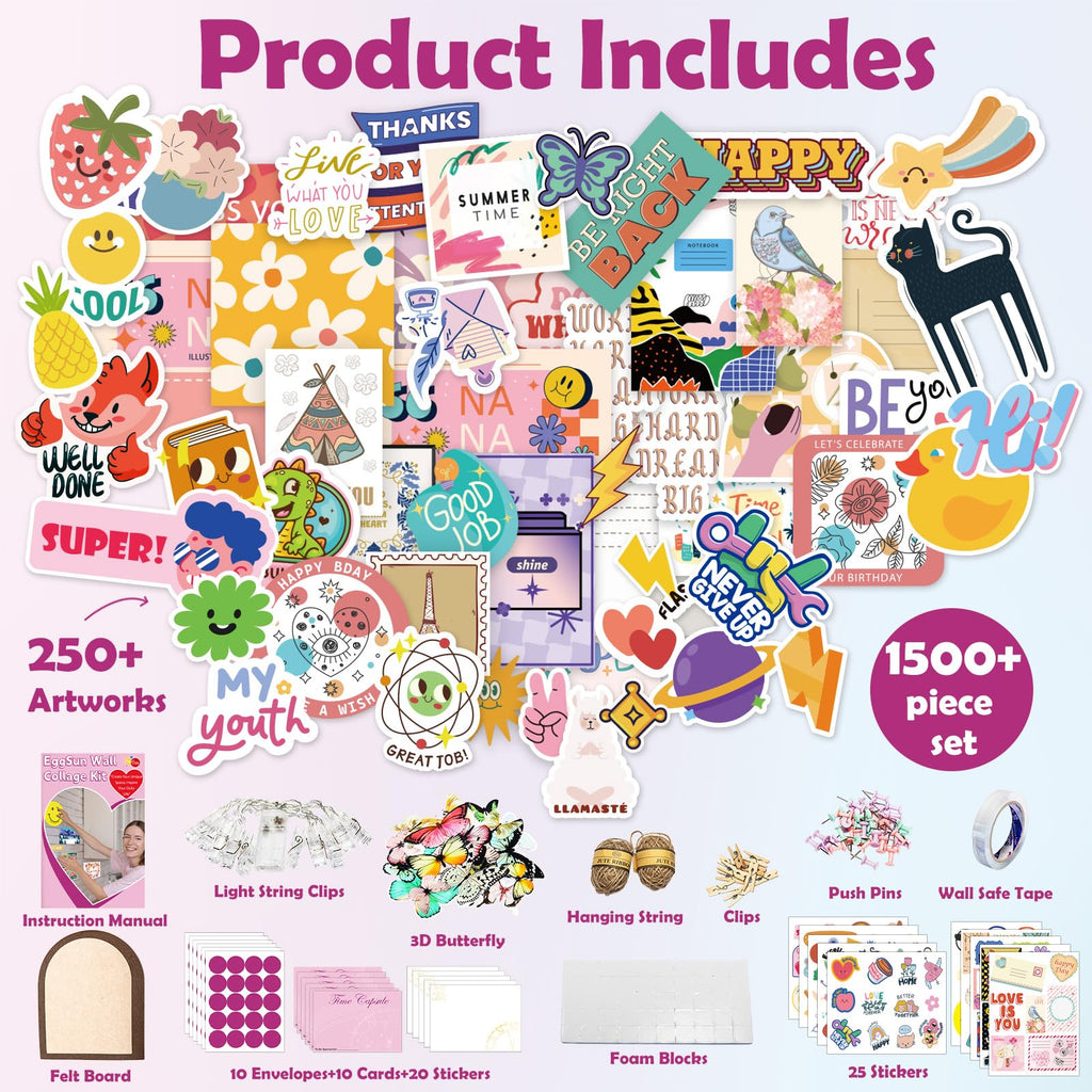 EggSun Light-Up Wall Collage Craft Kit for Teen Girls