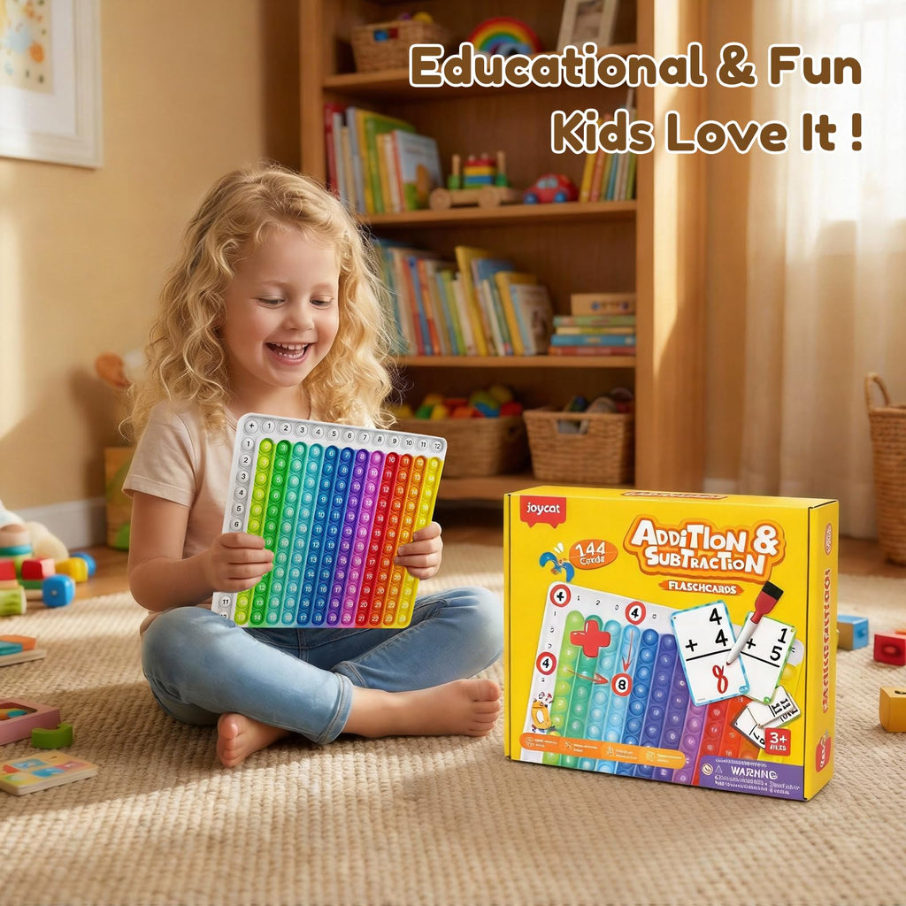 JoyCat Flash Cards for Kids Ages 4-8, Math Flash Cards & Pop Fidget Chart