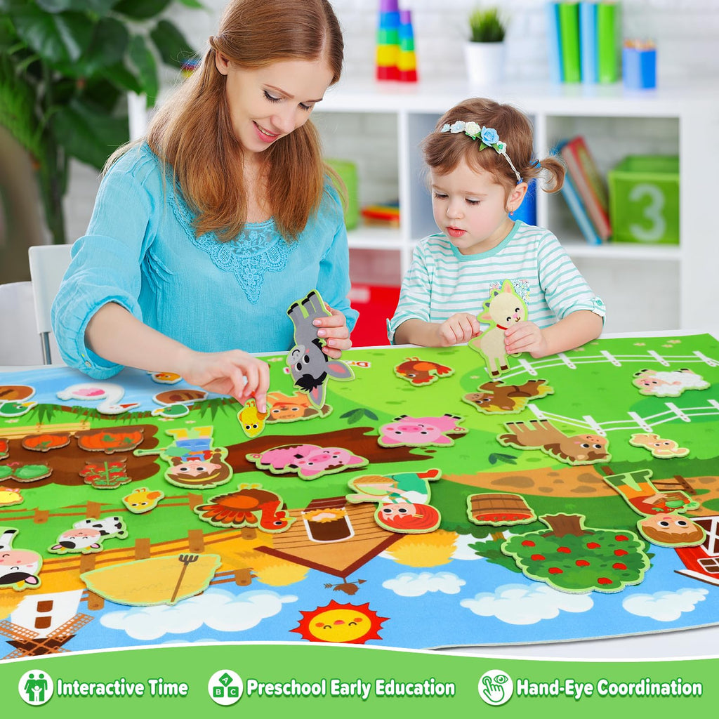 Dr. Rapeti 41-Piece Farm Animals Felt Story Board Set