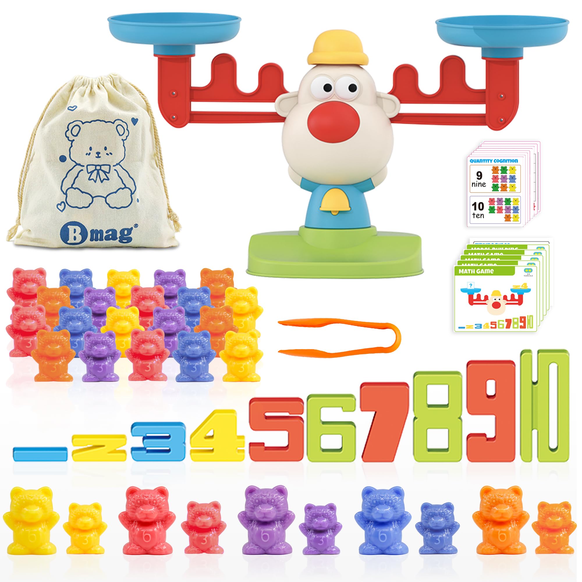 BMAG Counting Bears, Number Color Recognition STEM Educational Toy for Toddler