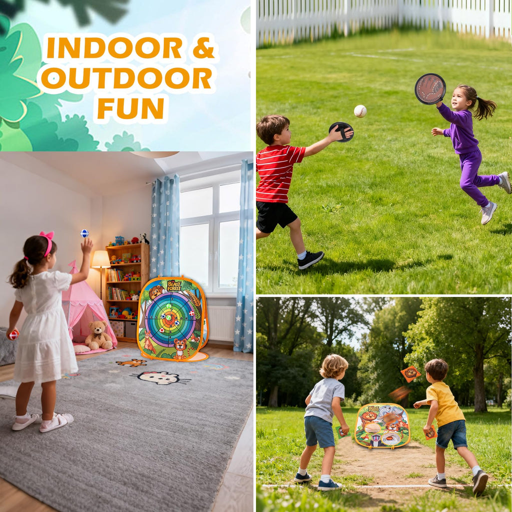 Kids Bean Bag Toss and Catch Outdoor Game Set