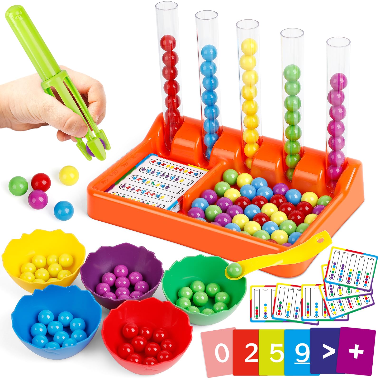 Aizweb Montessori Counting and Color Sorting Toy Set