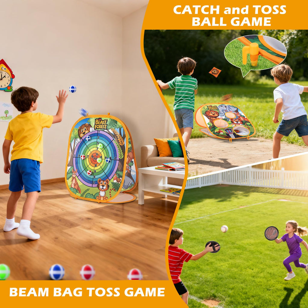 Kids Bean Bag Toss and Catch Outdoor Game Set