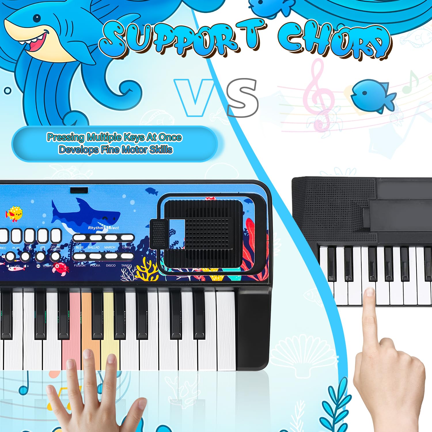 37-Key Kids Piano Keyboard with Microphone and Music Stand