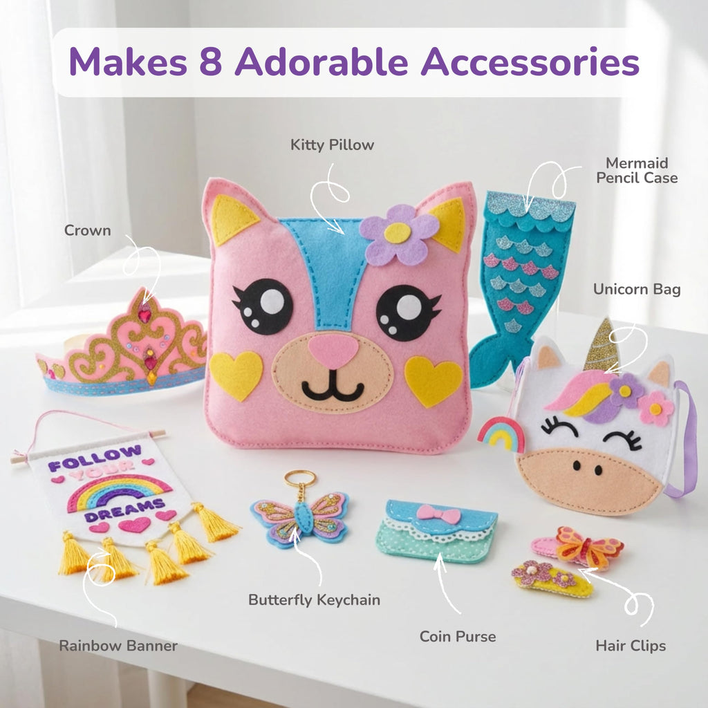 Craftorama Fairytale Felt Animal Sewing Kit for Kids