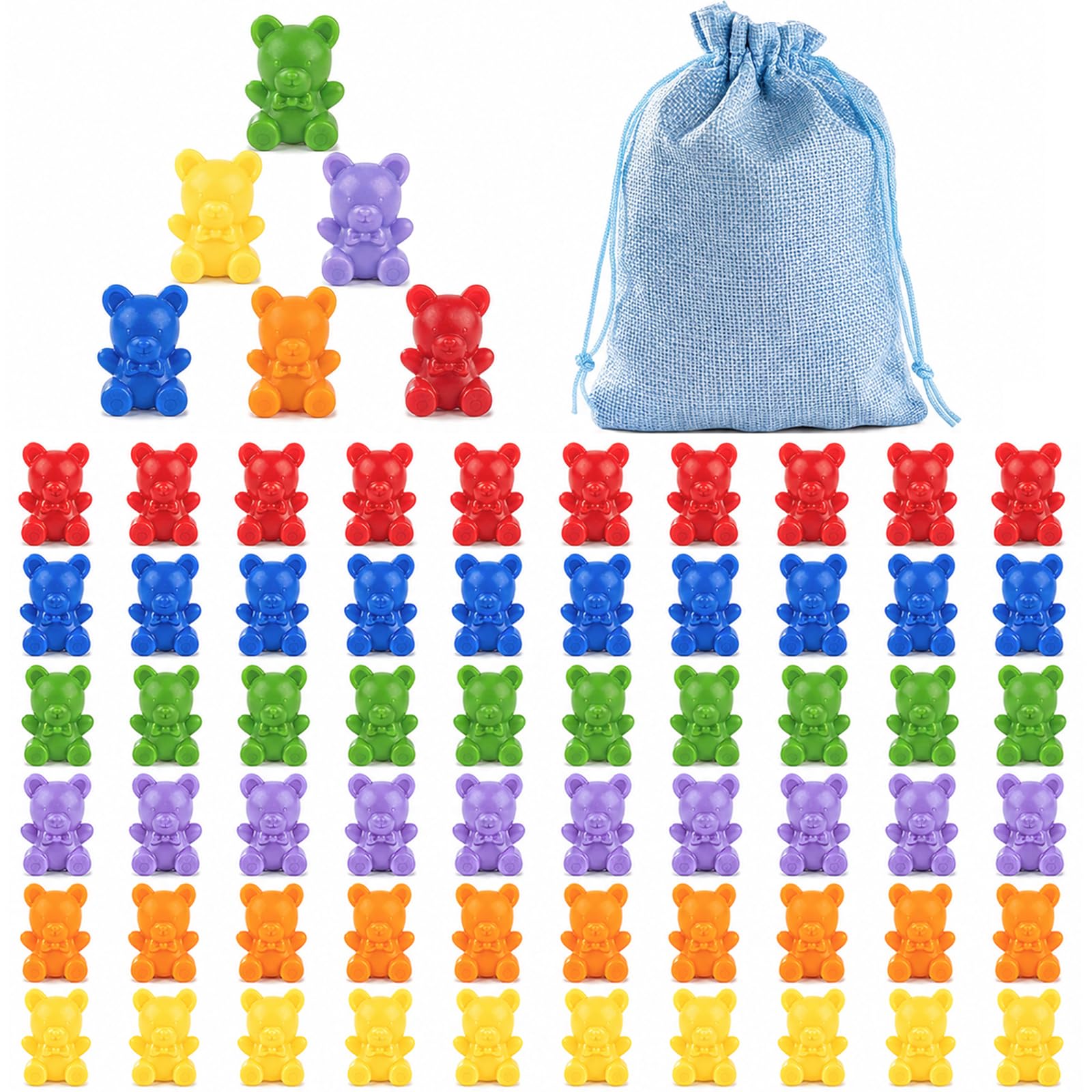 XINHUIDALSQ Rainbow Counting Bears Set