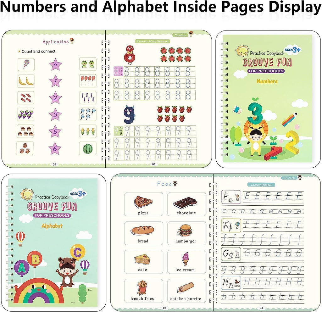 Magic Practice Copybook, Reusable Handwriting Workbooks, Magic Grooved Writing Practice