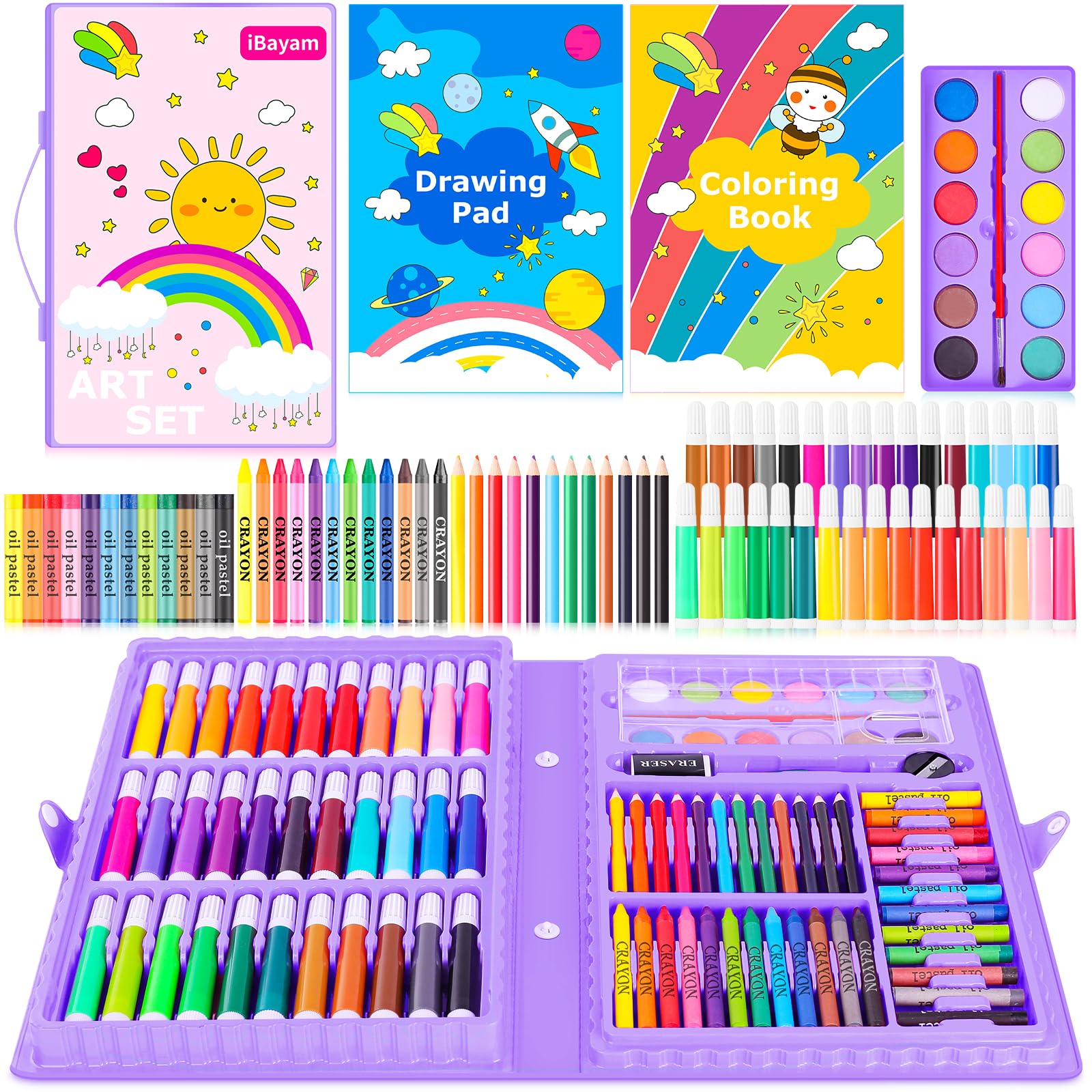 iBayam 139-Piece Drawing and Painting Art Supply Kit