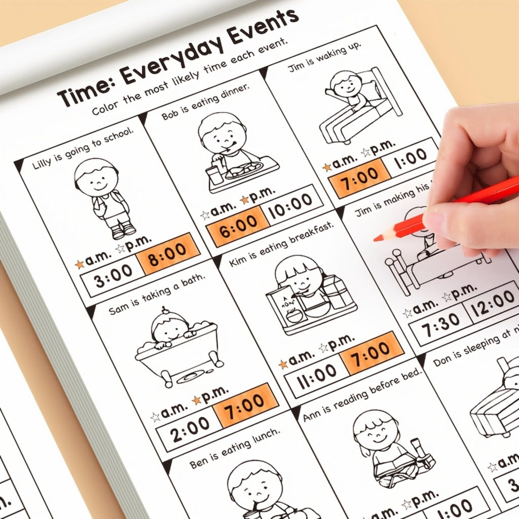 Kids Time Homeschool Learning Planner with Math and Reading
