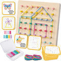 2-in-1 Wooden Peg Board and Geoboard Activity Set