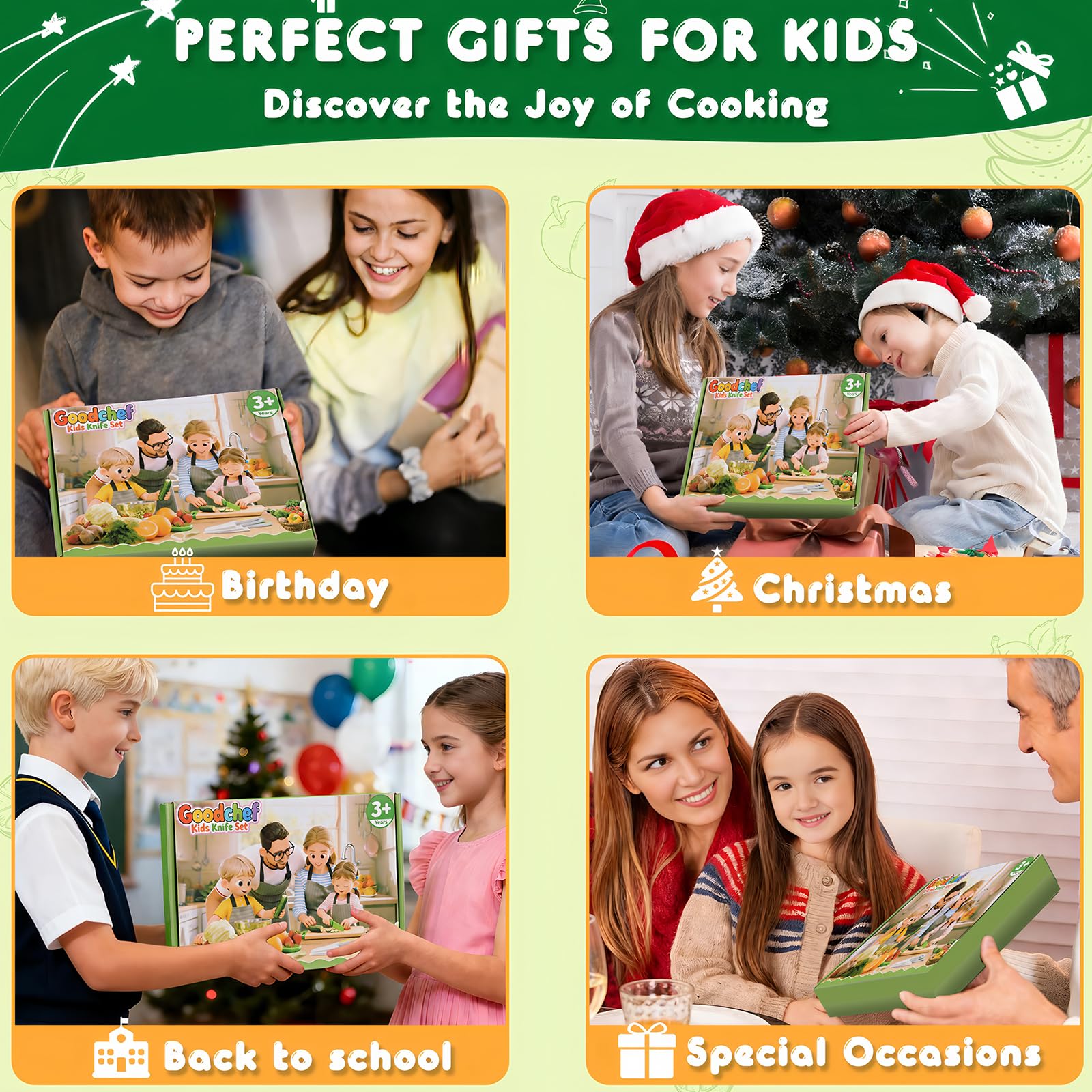 16-Piece Montessori Toddler Knife and Cooking Tool Set