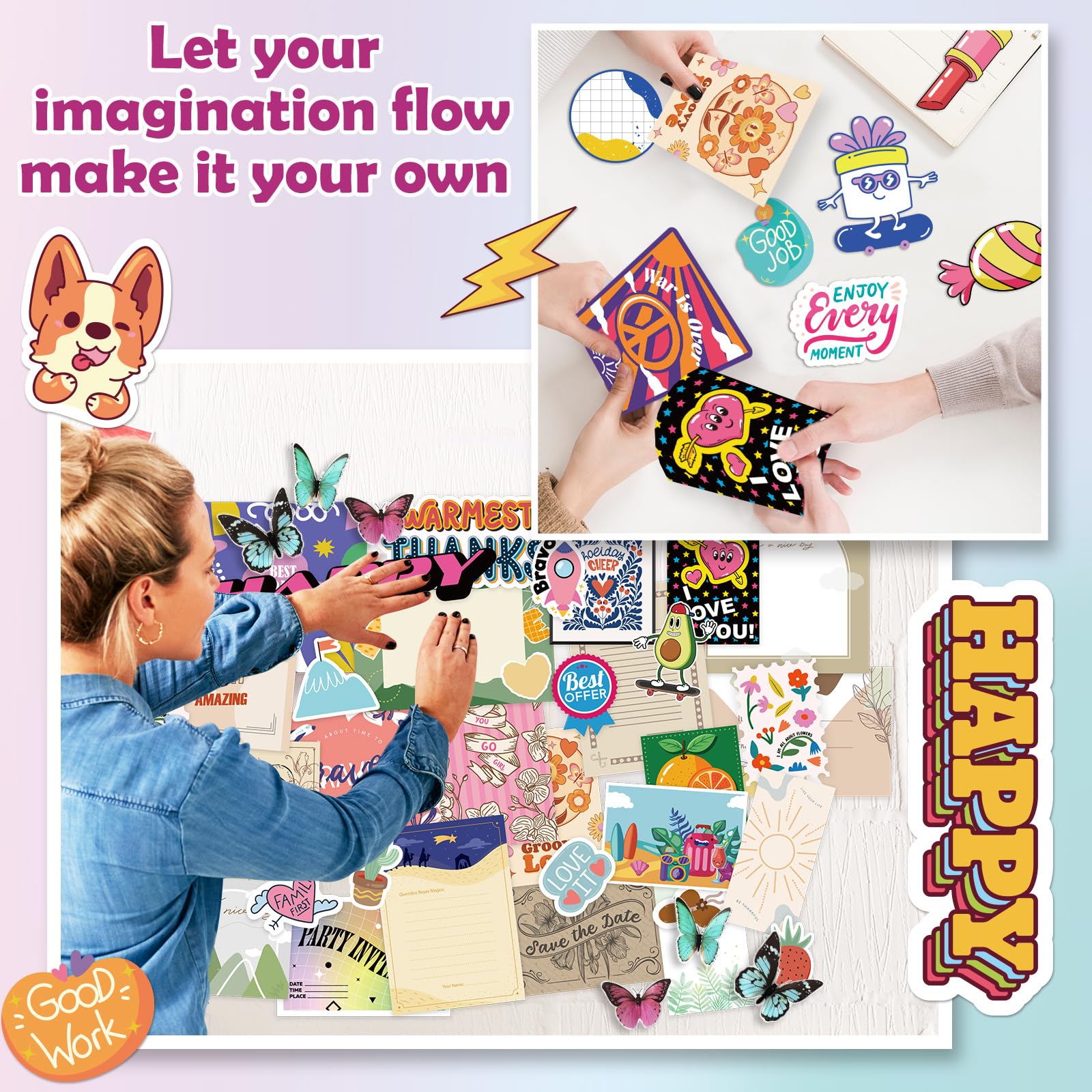 EggSun Light-Up Wall Collage Craft Kit for Teen Girls