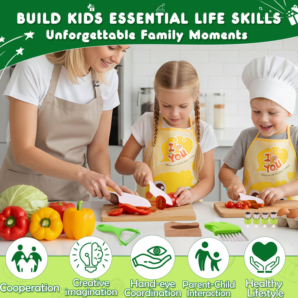 16-Piece Montessori Toddler Knife and Cooking Tool Set